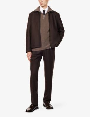JOHN SMEDLEY: High-Neck Knitted Cashmere And Wool Jumper