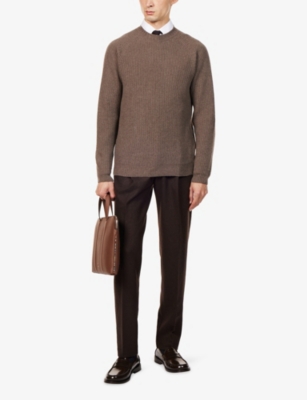 JOHN SMEDLEY: Crewneck Knitted Cashmere And Wool Jumper