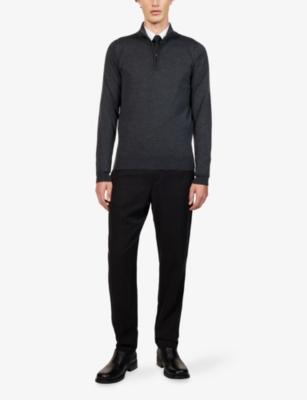 JOHN SMEDLEY: High-Neck Gauge Wool Jumper
