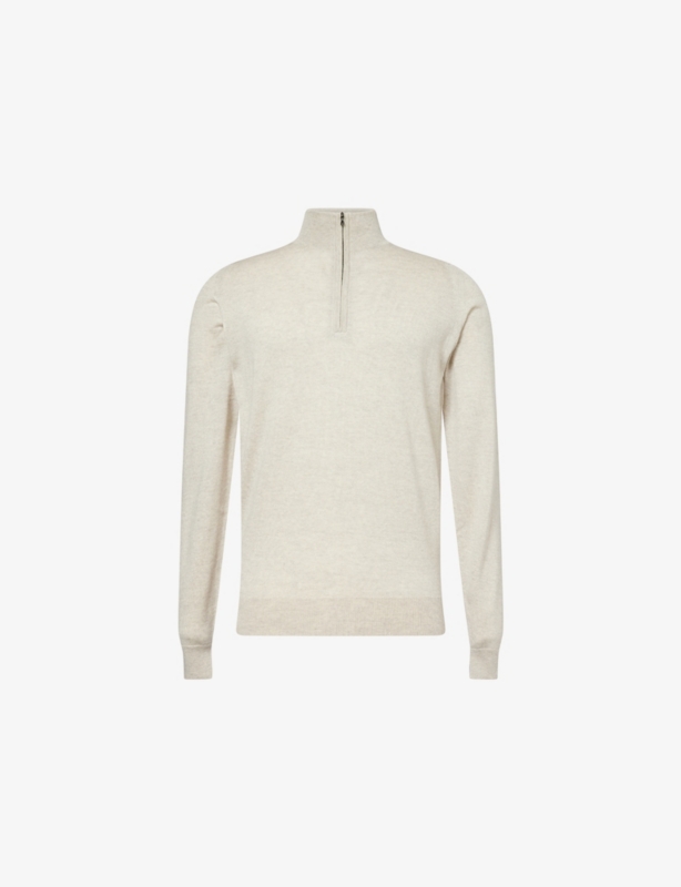 High-Neck Gauge Wool Jumper
