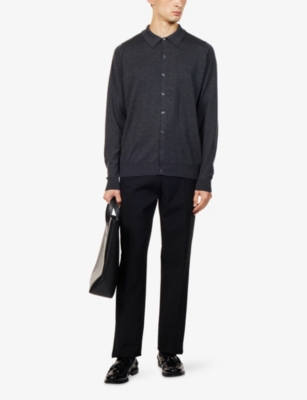JOHN SMEDLEY: Buttoned Knitted Merino-Wool Jacket