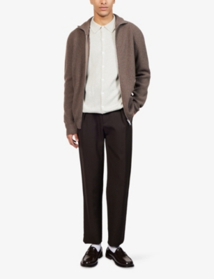 JOHN SMEDLEY: Buttoned Knitted Merino-Wool Jacket