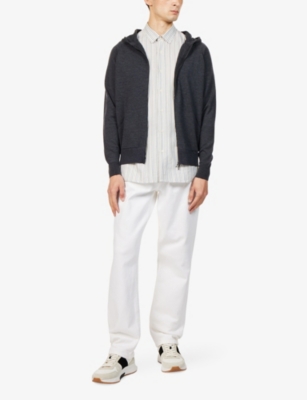 JOHN SMEDLEY: Zip-Up Fine-Knit Merino-Wool Hoody