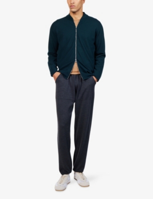 JOHN SMEDLEY: Elasticated-Waist Relaxed-Fit Wool Trousers