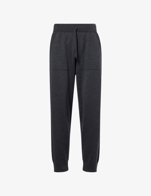 Elasticated-Waist Relaxed-Fit Wool Trousers