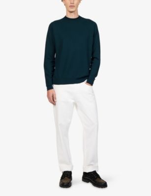 JOHN SMEDLEY: Textured Crewneck Wool Jumper