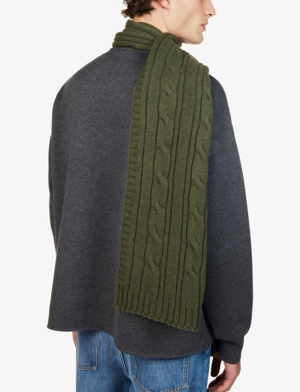 Wooton Cable Cashmere-Blend Knit Scarf
