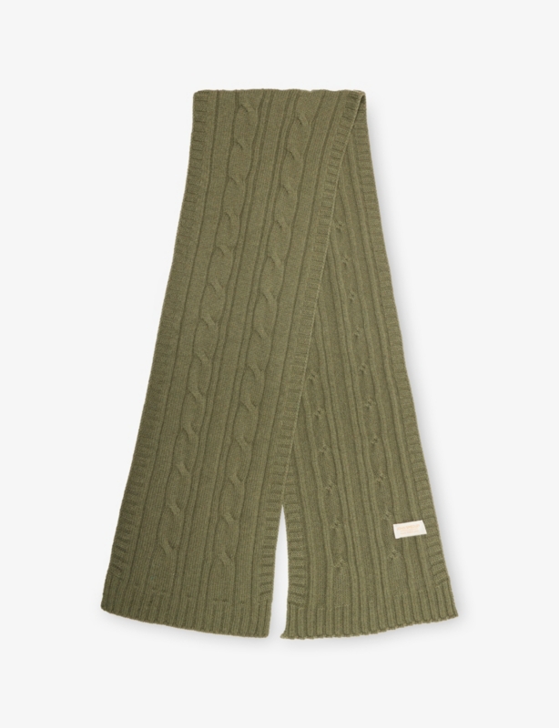 Wooton Cable Cashmere-Blend Knit Scarf