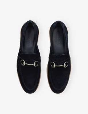Magnanni Suede Horsebit Loafers In Blue