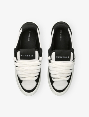 Numeris Mens White/blk Athena Skate Suede Trainers Eur 44 / 10 Uk In Multi