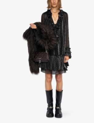 ZADIG&VOLTAIRE: Ralice Ruffle-Trim Woven Mini Dress