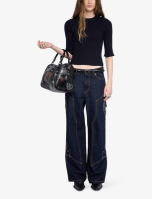 Zadig & Voltaire Womens Zadig&voltaire Fobee Round-neck Wool-blend Jumper In Black