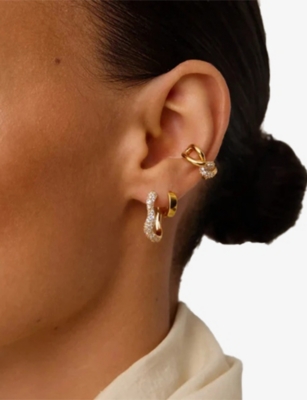 Missoma Womens Molten Snow Small 18ct Yellow Gold-plated Vermeil Sterling-silver And Zirconia Hoop Earrings In Gold