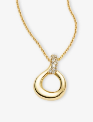 Missoma Womens Molten Snow Twisted 18ct Yellow Gold-plated Brass And Zirconia Pendant Necklace In Gold