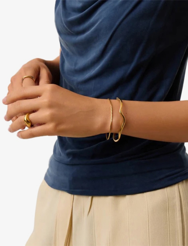 Molten Classic Hinged 18ct Yellow Gold-Plated Brass Bangle