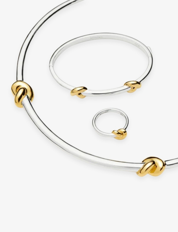 Missoma x Lucy Williams Knot Torque 18ct Gold and Rhodium-Plated Brass Necklace