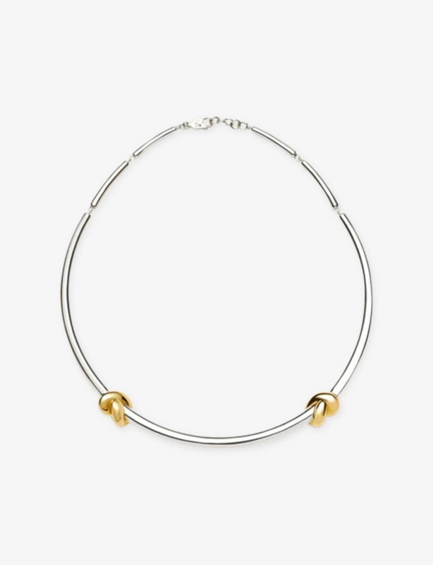 Missoma x Lucy Williams Knot Torque 18ct Gold and Rhodium-Plated Brass Necklace