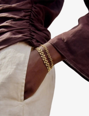 Missoma Womens Timepiece Wide 18ct Yellow Gold-plated Brass Chain Bracelet In Gold