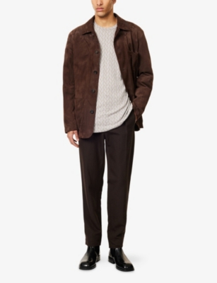 GIORGIO ARMANI: Geometric-Print Short-Sleeves Knitted T-Shirt