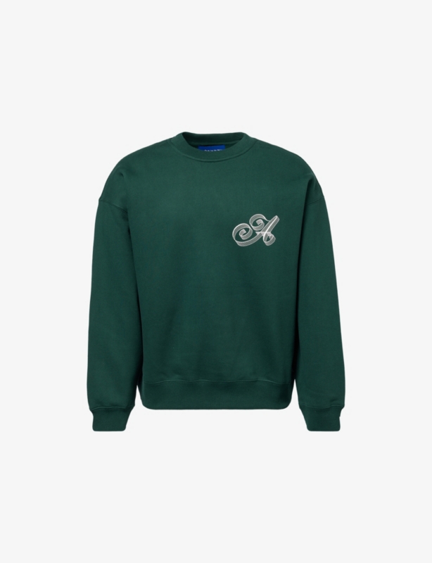 Script Crewneck Cotton-Jersey Sweatshirt