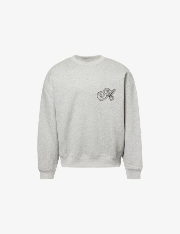 Script Crewneck Cotton-Jersey Sweatshirt