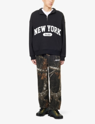 Awake Ny Mens Black New York Arch High-neck Cotton-jersey Sweatshirt In Black