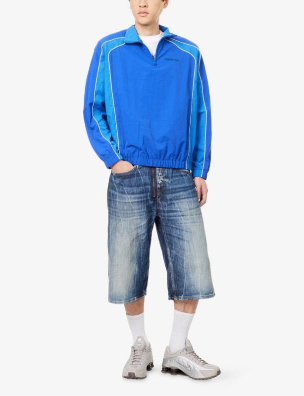 Quarter Zip High-Neck Woven Track Jacket