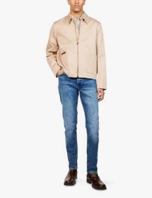 Neuw Mens Mid Vintage Indigo Lou Slim-fit Cotton-blend Jeans In Animal Print