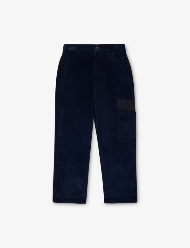 Logo-Panel Patch-Pocket Cotton-Corduroy Trousers