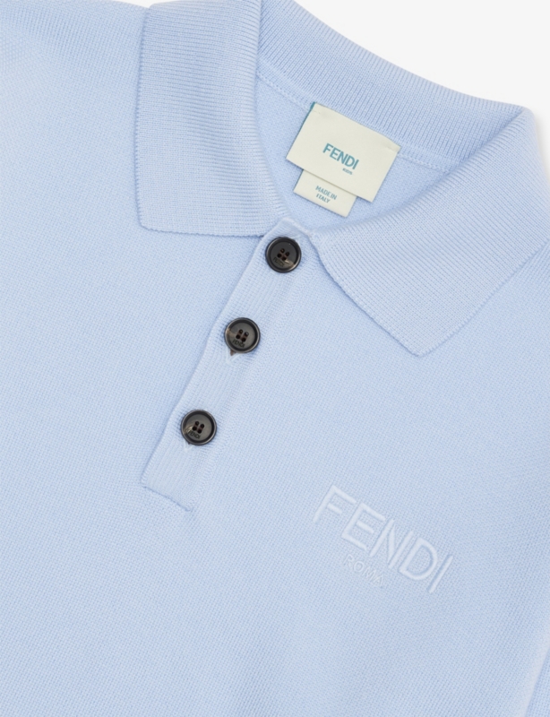 Brand-Embroidered Polo-Collar Wool Jumper 8-12 Years