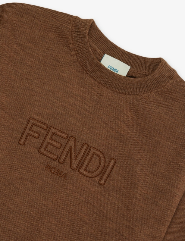 Brand-Embroidered Crewneck Wool Jumper 8-12 Years