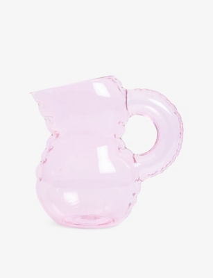 Home Studyo Orchid Glass Emily Glass Jug In Pink