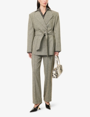 CAMILLA AND MARC: Noma Oversized Belted Woven Blazer