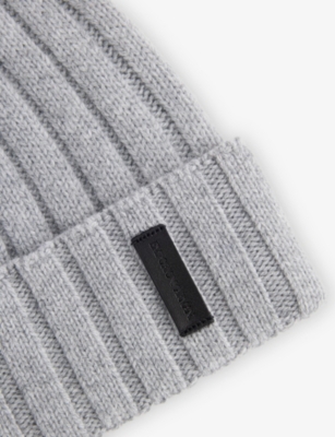 EMPORIO ARMANI: Ribbed Wool and Cashmere Beanie Hat