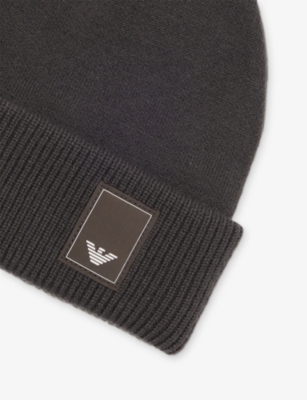 EMPORIO ARMANI: Ribbed Wool and Cashmere Beanie Hat