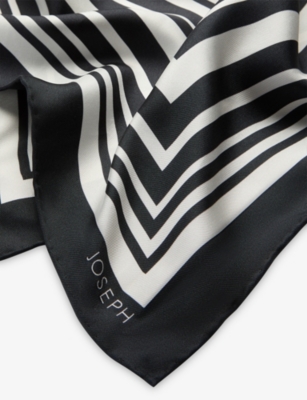 Joseph Womens Black/white Zenza Striped Silk Scarf In Multi