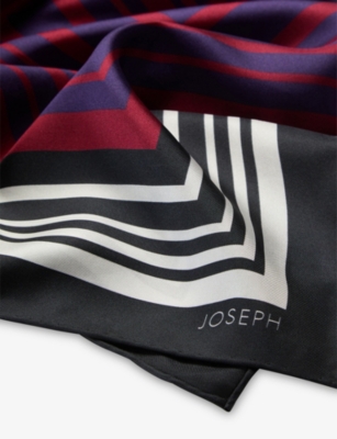 Joseph Womens Cherry/violet Chilie Striped Silk Scarf In Multi
