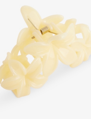 Emi Jay Womens Miss Super Bloom Acetate Hair Clip Jelly Lemon In Neutral