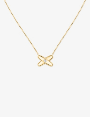 CHAUMET: Jeux de Liens 18ct Yellow-Gold And 0.02ct Diamond Pendant Necklace
