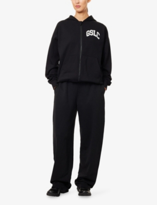 Gymshark Womens  Power Washed Cotton-blend Jogging Bottoms In Black