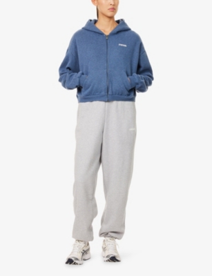 Gymshark Womens  Cosy Luxe Zip-through Sweat-jersey Hoody In Blue