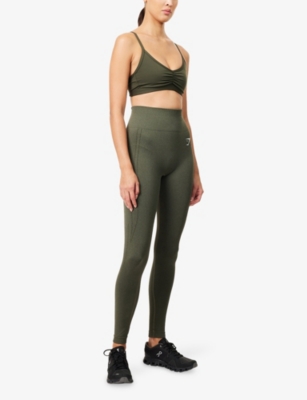 Gymshark Womens Gs Base Green/ Marl Vital Warm Seamless Leggings Xxl In Brown