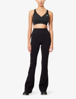 Gymshark Womens Gs Black Soft Sculpt Regular-fit Flared-leg Leggings Xs In Multi