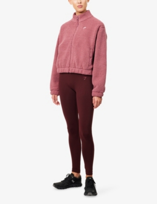 Gymshark Womens  Sherpa Logo-print Padded Jacket In Red