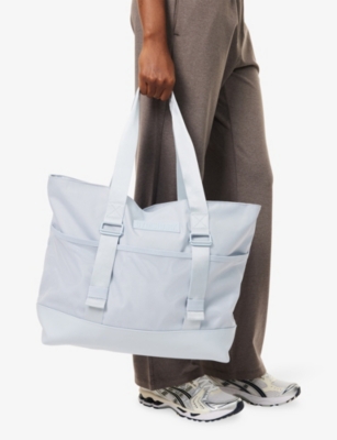 Gymshark Womens Gs Smoke Blue Everyday Zip-pocket Woven Tote Bag