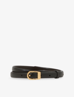 Reiss Womens Black Mila Mini Leather Belt