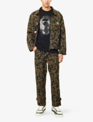 A BATHING APE: A Bathing Ape x OVO Printed Short-Sleeves Cotton-Jersey T-Shirt