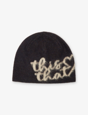 Thisisneverthat Mens Heart Logo Knitted Beanie Dark Navy In Blue