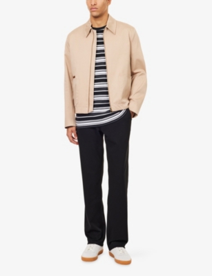 PAIGE: Panmar Straight-Leg Stretch-Woven Trousers