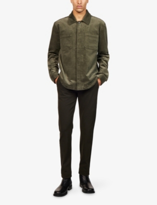 Paige Mens Pine Needle Stafford Tapered Woven Trousers In Animal Print